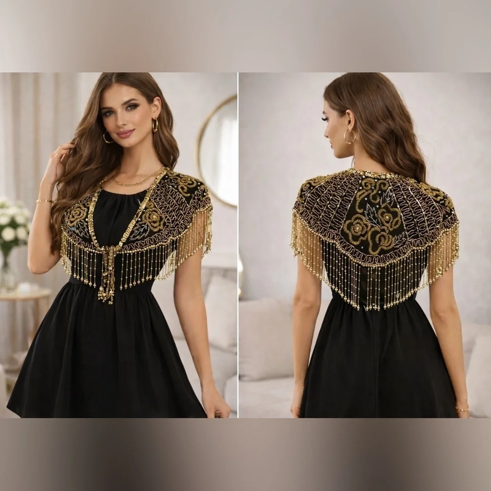 BONTESSA Absolutely gorgeous 💯 %silk beaded wrap - Picture 1 of 6